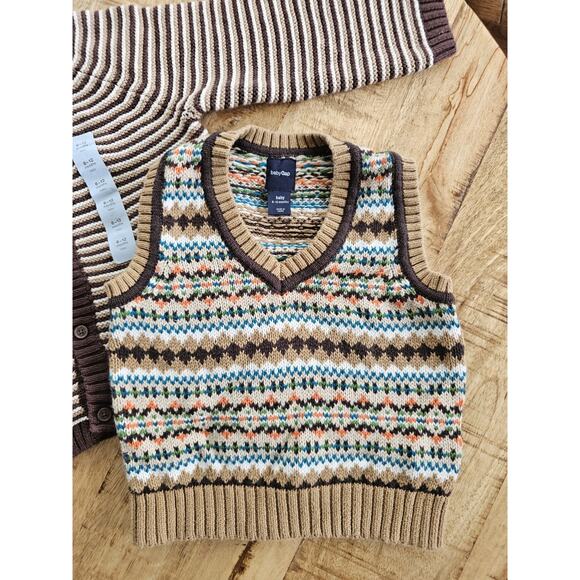 Baby Gap Organic Cotton Sweater Vest & Cardigan Size 6-12 Months - Picture 2 of 7